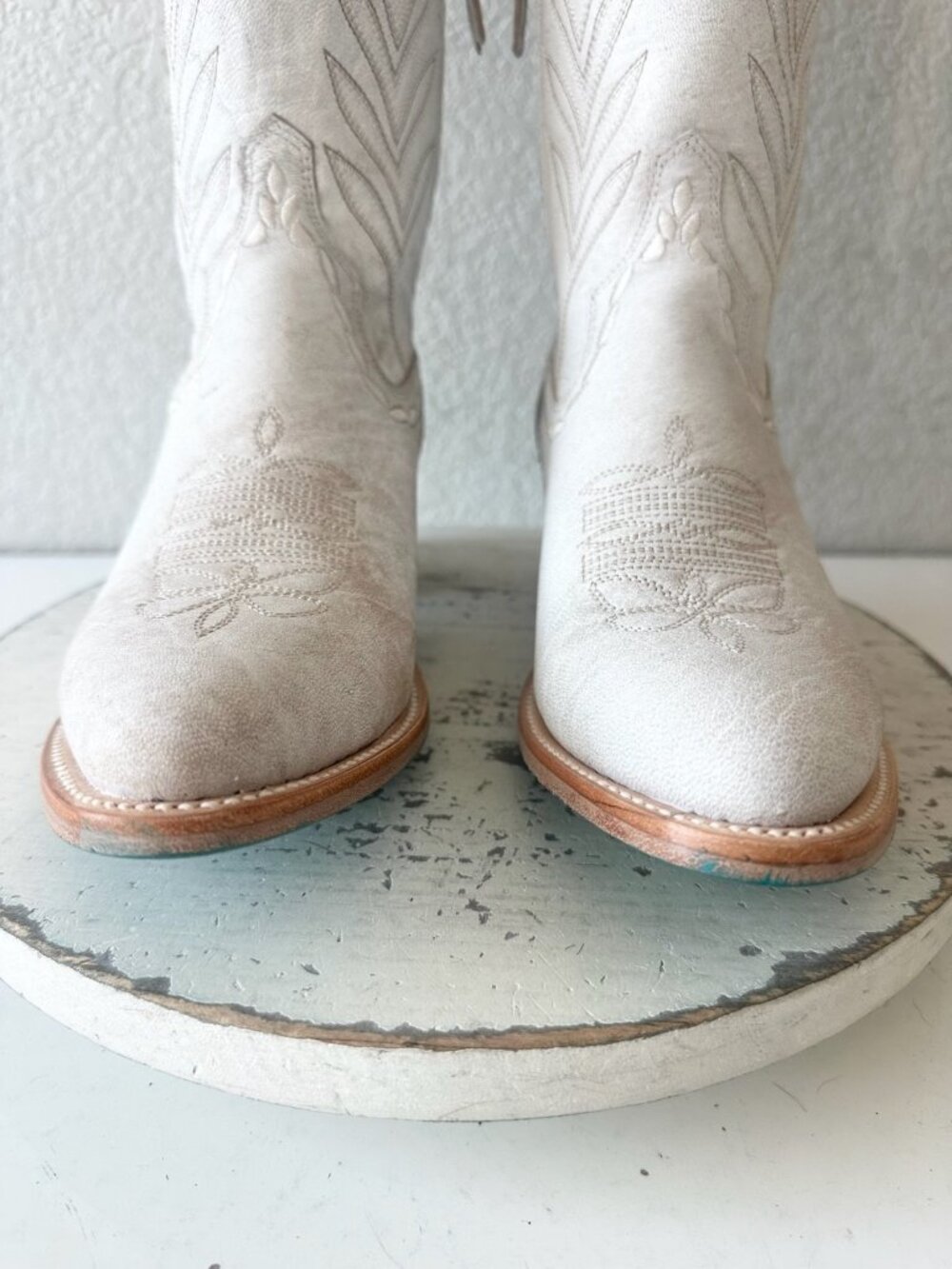 Lane SWEET MEMORIES Knee High Womens White Cowboy Boots Cowgirl Western Tall 8.5 - Picture 7 of 10